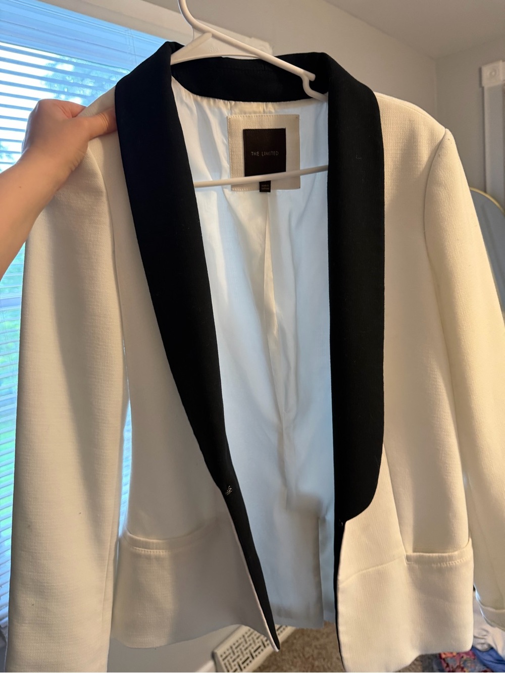 The Limited White Blazer with Black Shawl Lapel